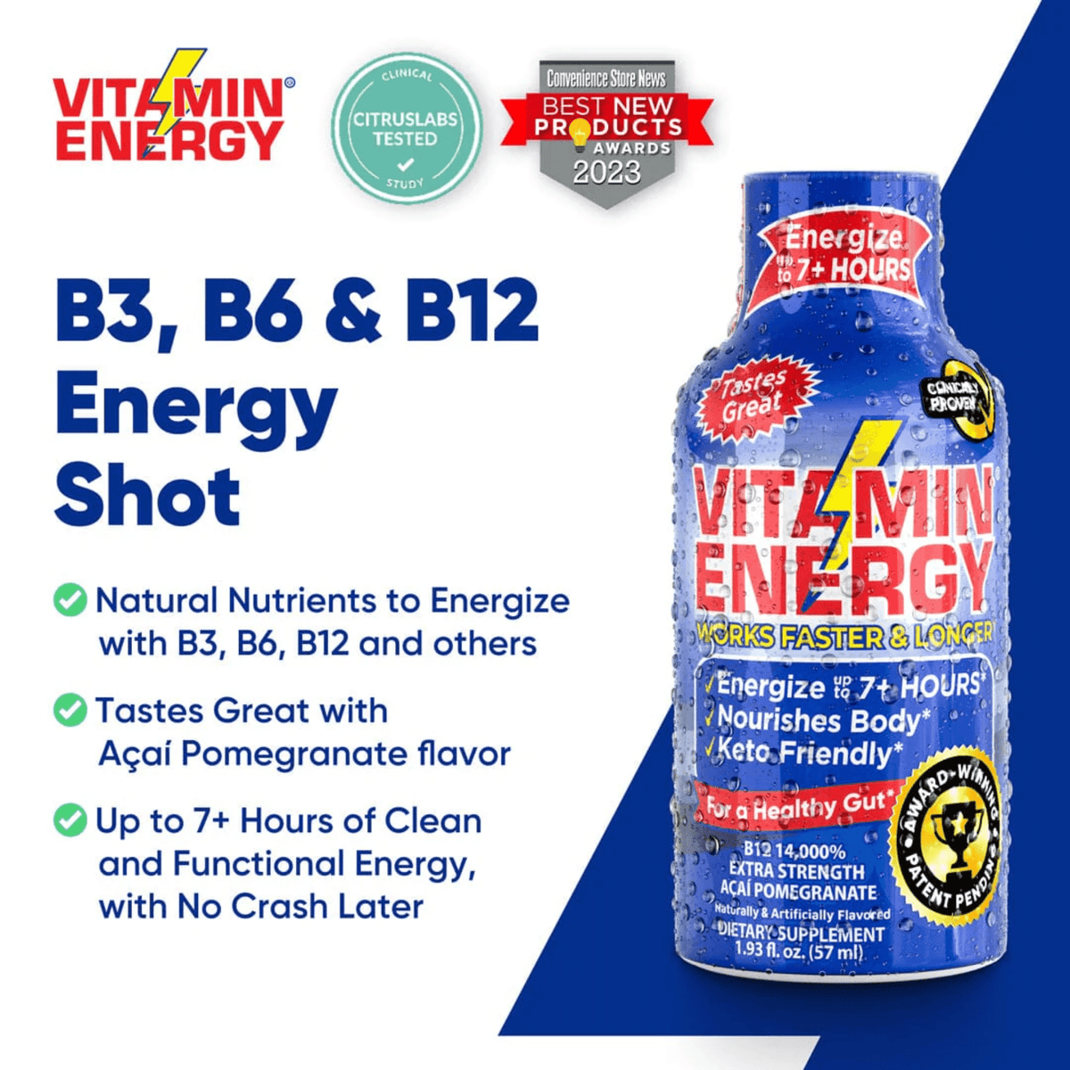 Vitamin Energy Shot B12 Enhanced Energy Shot 7+ Hour Energy